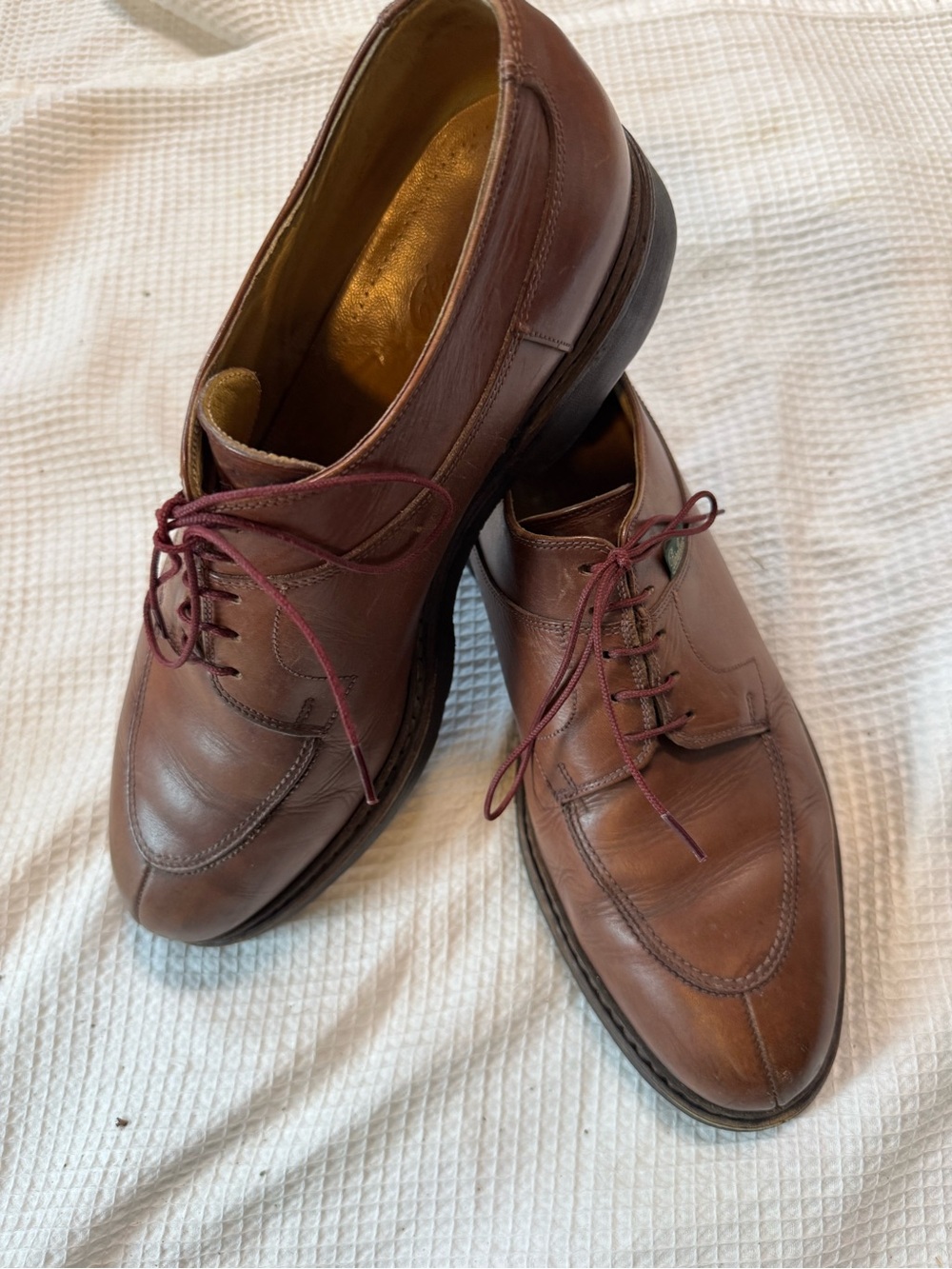Para Boot made in Italy Brown Leather Men’s Lace-Up Dress Shoes 11